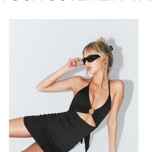 Princess Polly Black Halter Mini Dress